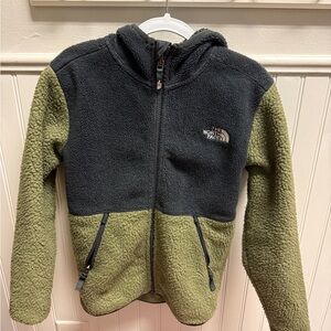 The North Face Kids' Olive and black Denali with hood